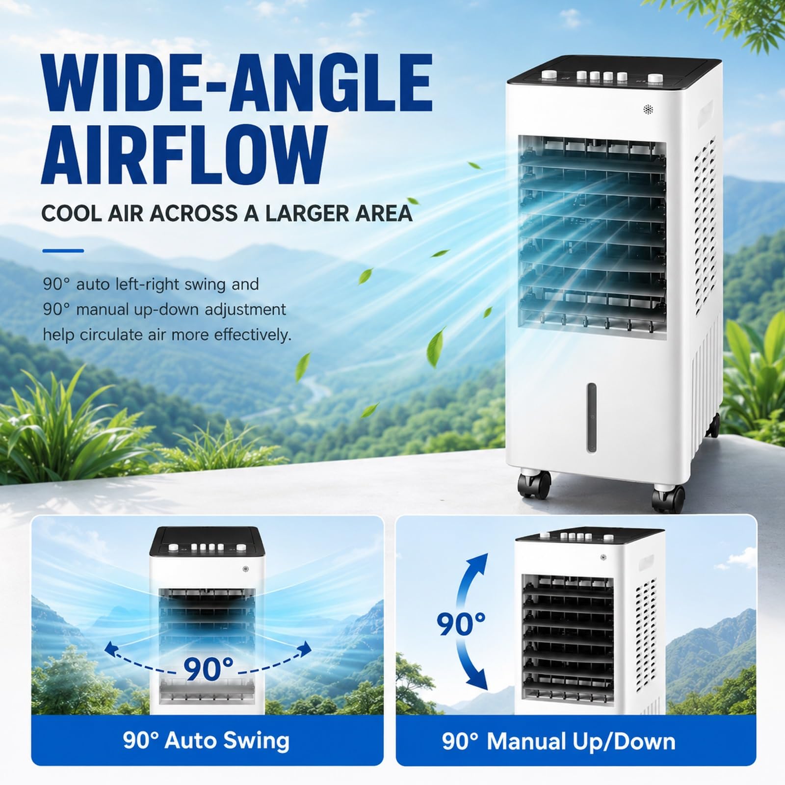 Amazon | 室内用ポータブル冷風機（気化式クーラー）、9L水タンク、3